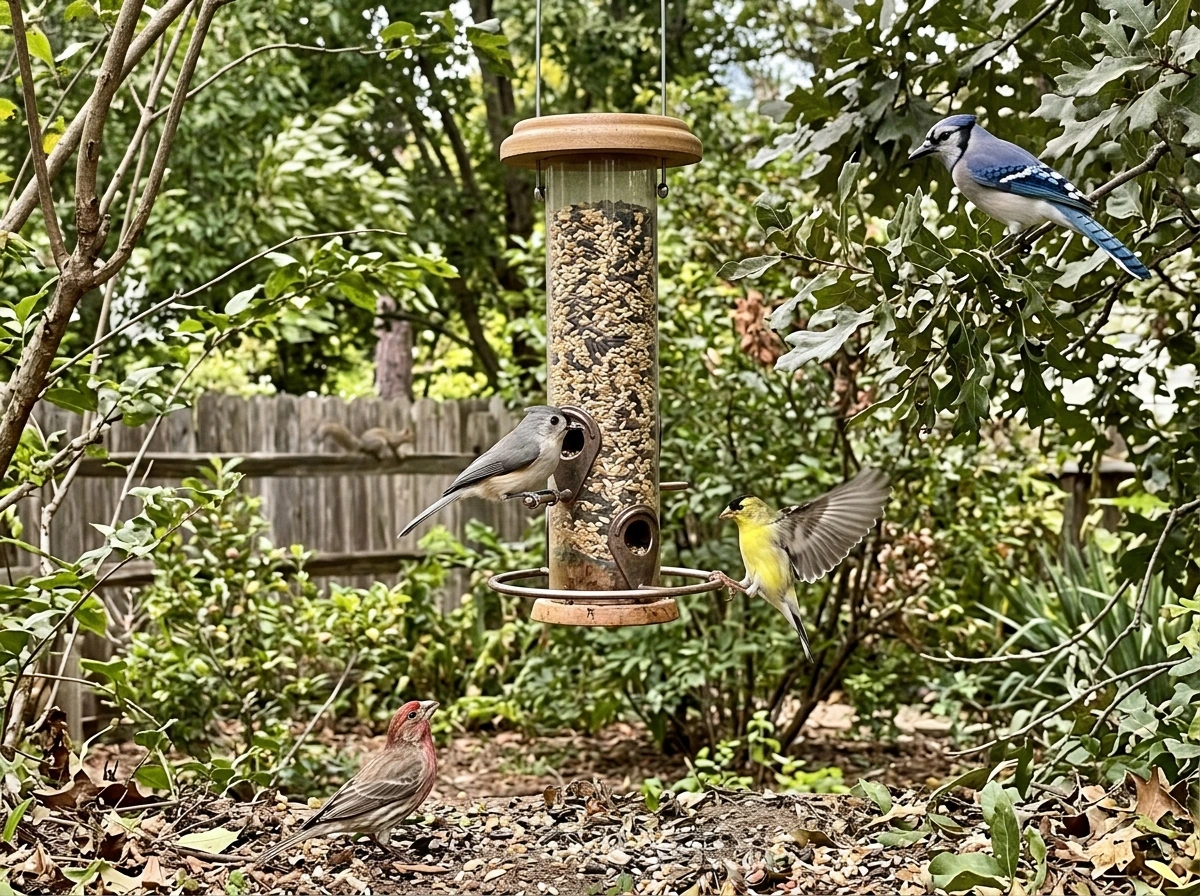 how do birds find a bird feeder